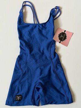 Kandi Kouture Royal Blue Dance Unitard with Strappy Back CS
